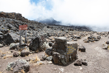 A signage along the Lemosho trail on Mount kilimanjaro.