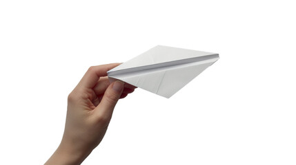  A hand crafting a paper airplane, fueling imagination and adventure, ready to soar to new heights...