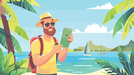 Obraz na płótnie Canvas Traveling tourism exciting trip card squared frame