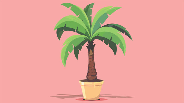 Tropical palm icon flat cartoon vactor illustration