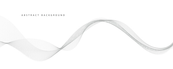 Abstract vector background with grey wavy lines
