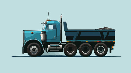 Truck flat illustration shadow flat cartoon vactor