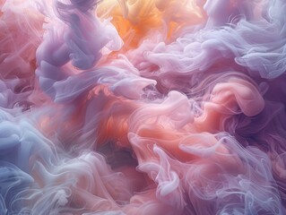 A captivating display of dynamic textures and ethereal smoke patterns, where each wisp dances in a spectrum of rainbow hues, evoking a sense of wonder