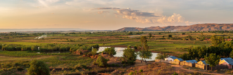panorama of Miandrivazo at sunset, Madagascar
