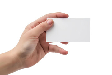 Hand Holding Paper on Transparent Background