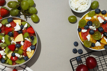 Healthy food and healthy nutrition concept - fruit salad