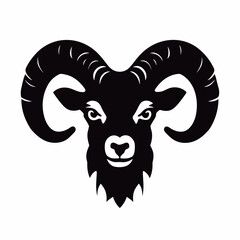 Ram black icon on white background. Ram silhouette