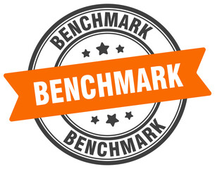 benchmark stamp. benchmark label on transparent background. round sign