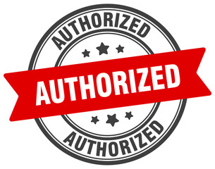 authorized stamp. authorized label on transparent background. round sign