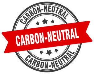 carbon-neutral stamp. carbon-neutral label on transparent background. round sign