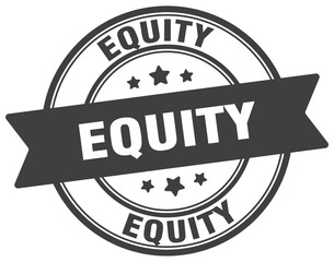 equity stamp. equity label on transparent background. round sign