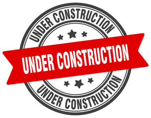 under construction stamp. under construction label on transparent background. round sign