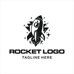 Rocket logo, design inspiration, illustration, vector