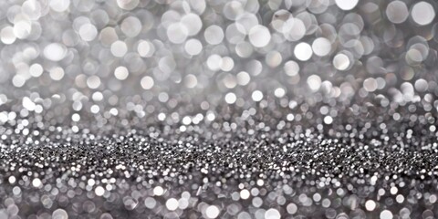 Fototapeta premium A black and white photograph showcasing a luxurious burst of silver confetti against a glittering background, creating a stunning visual contrast
