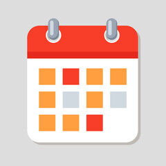 calendar flat design isolated icon