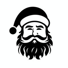 Santa Claus black icon on white background. Santa Claus silhouette