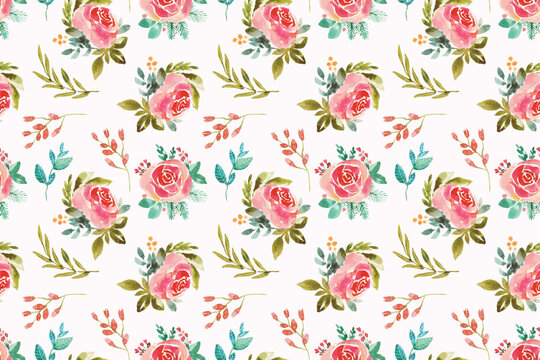 floral seamless background Geometric ethnic oriental ikat seamless pattern traditional Design for background,carpet,wallpaper,clothing,wrapping,Batik,fabric,Vector illustration embroidery style