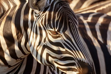 Poster Im Rahmen zebra stripes merging with sun rays © primopiano
