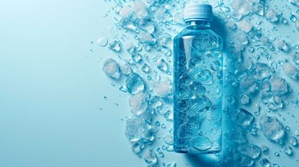Tranquil Cleanse: Micellar Water Bottle on Light Blue Surface