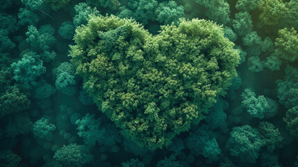Naklejka na ściany i meble Nature's Embrace: Heartfelt Green Oasis