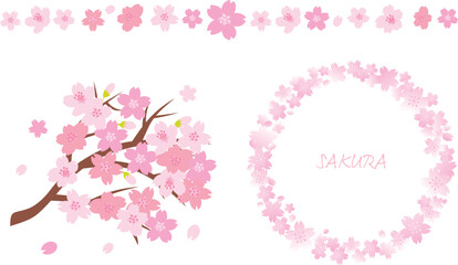 桜のフレーム素材