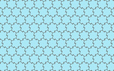 【水色】バタークッキーのような幾何学模様｜Fan｜ギザギザパターン