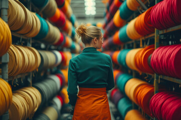Fabric Assessment in Textile Production: Worker's Perspective - obrazy, fototapety, plakaty