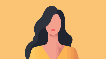 Woman faceless avatar flat cartoon vactor illustrat