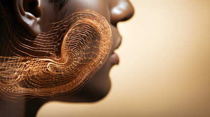Close-up Shot of Human Ear Depicting The Act Of Listening And Perception Of Sound - obrazy, fototapety, plakaty