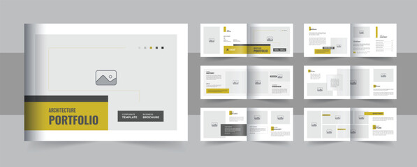 Corporate landscape architecture portfolio design or interior portfolio brochure template layout