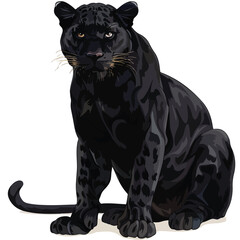 Black Panthera Clipart clipart isolated on white background - obrazy, fototapety, plakaty