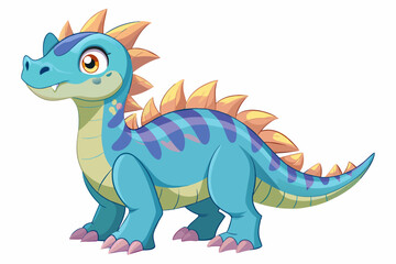 Fototapeta premium a terrifying fierce cartoon cute dinosaur full