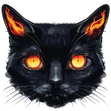 Cat warriors with burning eyes clipart clipart
