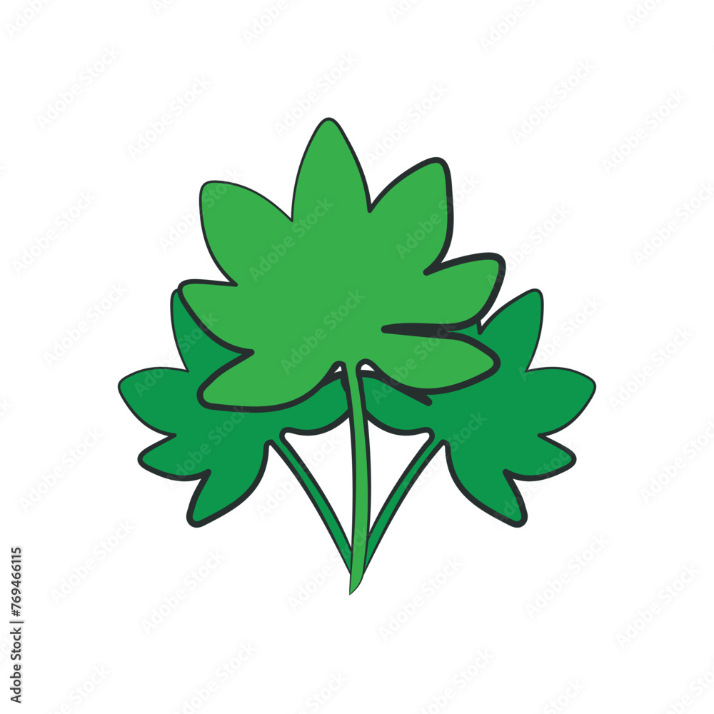 Sticker Leaf Illustration