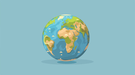 World map globe cartoon flat cartoon vactor illustr