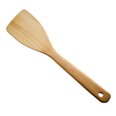 Wooden kitchen spatula isolated on transparent background.