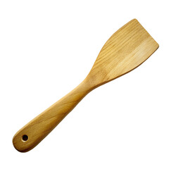 Wooden kitchen spatula isolated on transparent background.
