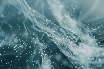 Hydro Veil Water drops forming a delicate and ethereal veil. - obrazy, fototapety, plakaty