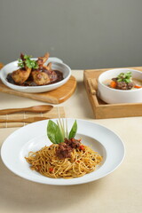 Bolognese sauce is classic Italian cuisine dish