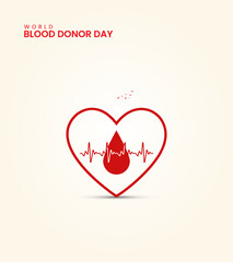 World blood donor day, blood donor, drop blood, design for social media banner, poster, vector illusrtation