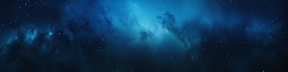 Fototapeta premium A blue sky filled with stars and clouds in a nighttime backdrop, background, wallpaper, banner