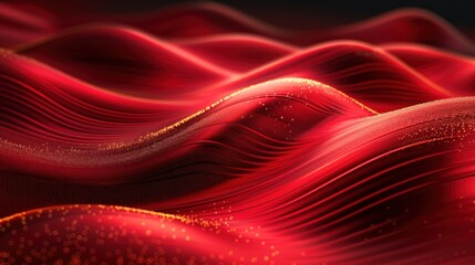 3D red luxury abstract background overlap layers on dark space with golden waves effect decoration. Graphic design element future style concept for flyer, card, brochure cover, or landing page
