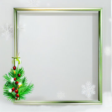 Green Christmas Frame Image