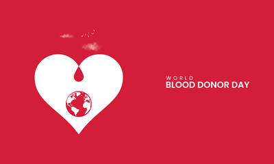 World blood donor day, blood donor, drop blood, design for social media banner, poster, vector illusrtation