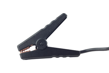 Start cable, starter cable with connectors for jump charger, isolated from background	