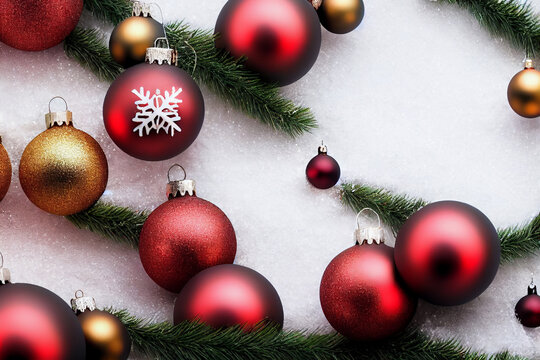 Christmas Ball Ornaments Background Image