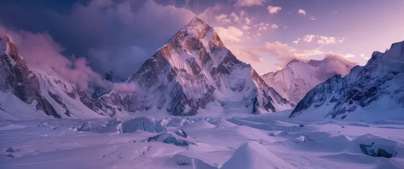 Schapenvacht deken met foto Himalaya Photo of K2 mountain in himalayas