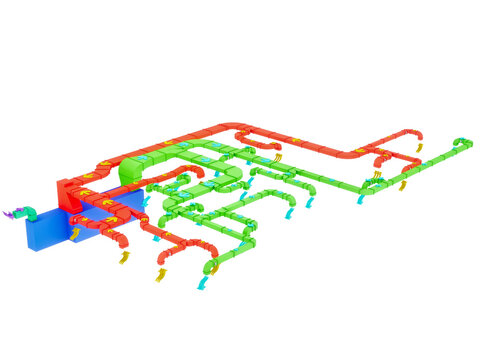 3D illustration Hvac System diagram