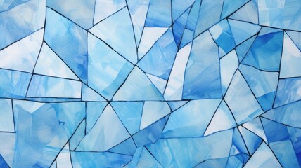 blue triangle watercolor squares background