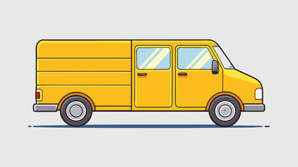 yellow van vector illustration